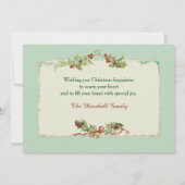 ヴィンテージの冬の景色とクリスマスの挨拶 シーズンカード (裏面)