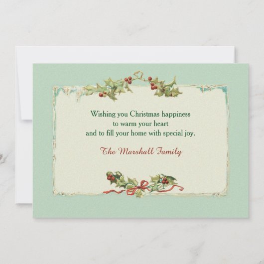 ヴィンテージの冬の景色とクリスマスの挨拶 シーズンカード (裏面)