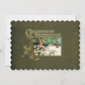 ヴィンテージの冬の景色とクリスマスの挨拶 シーズンカード (正面)