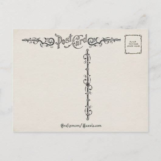 ヴィンテージの冬の景色とクリスマスの挨拶 シーズンポストカード (裏面)