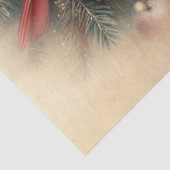 ヴィンテージの冬の深紅色の森のデコページ 薄葉紙 (詳細)