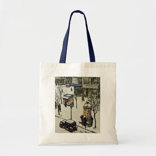 ヴィンテージの冬の街の風景 トートバッグ (正面)