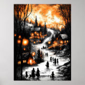ヴィンテージの冬の輝き – ランタンライトビレッジ ポスター (正面)