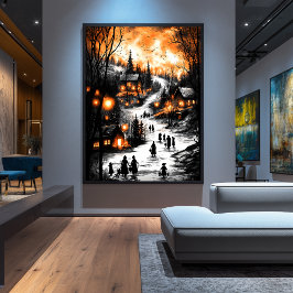 ヴィンテージの冬の輝き – ランタンライトビレッジ ポスター