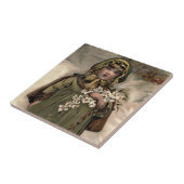 ヴィンテージの冬の雪の女の子 タイル (側面)