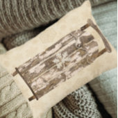 ヴィンテージの冬の雪は、雪片の木の素朴な アクセントクッション