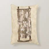 ヴィンテージの冬の雪は、雪片の木の素朴な アクセントクッション (正面(垂直))