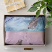 ヴィンテージの冬の鳥の惨めなシックなデコパージュ 薄葉紙 (ギフト)