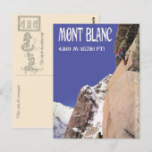 ヴィンテージの冬季スポーツ、上昇Mt Blanc ポストカード (正面/裏面)