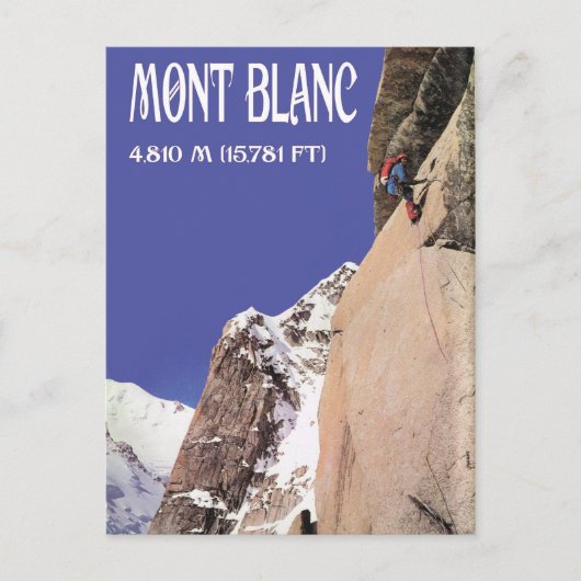 ヴィンテージの冬季スポーツ、上昇Mt Blanc ポストカード (正面)