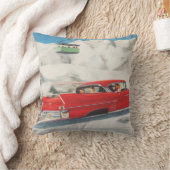 ヴィンテージの冬季スポーツ、車およびケーブル・カー クッション (ブランケット)