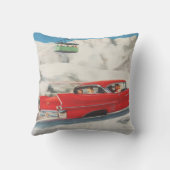 ヴィンテージの冬季スポーツ、車およびケーブル・カー クッション (裏面)