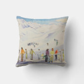 ヴィンテージの冬季スポーツ、pistesのスキーヤー クッション (裏面)