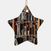 ヴィンテージの凸版印刷のブロック セラミックオーナメント (右)