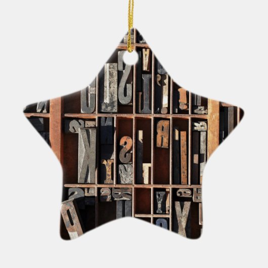 ヴィンテージの凸版印刷のブロック セラミックオーナメント (正面)