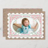 ヴィンテージの切手の休日の写真カード シーズンカード (正面/裏面)