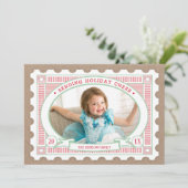 ヴィンテージの切手の休日の写真カード シーズンカード (スタンド正面)