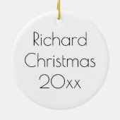 ヴィンテージの列車のスケッチ セラミックオーナメント (裏面)