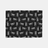 ヴィンテージの列車のデザインの蒸気機関機関車の芸術 フリースブランケット (正面(横))