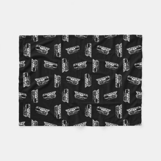 ヴィンテージの列車のデザインの蒸気機関機関車の芸術 フリースブランケット (正面(横))