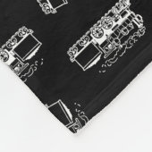 ヴィンテージの列車のデザインの蒸気機関機関車の芸術 フリースブランケット (角)