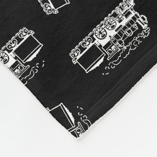 ヴィンテージの列車のデザインの蒸気機関機関車の芸術 フリースブランケット (角)