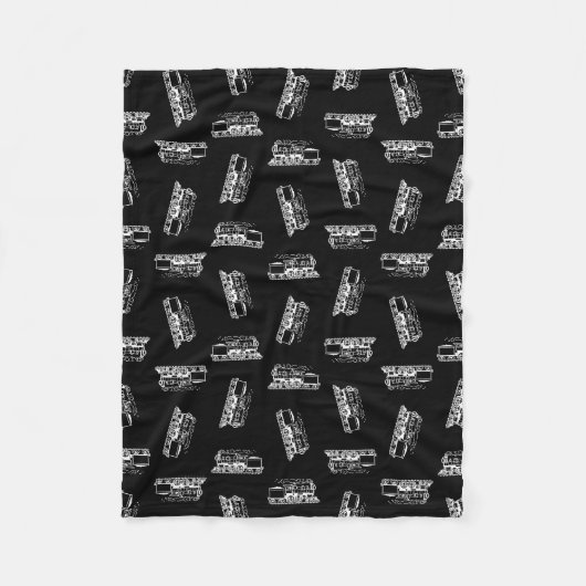 ヴィンテージの列車のデザインの蒸気機関機関車の芸術 フリースブランケット (正面)