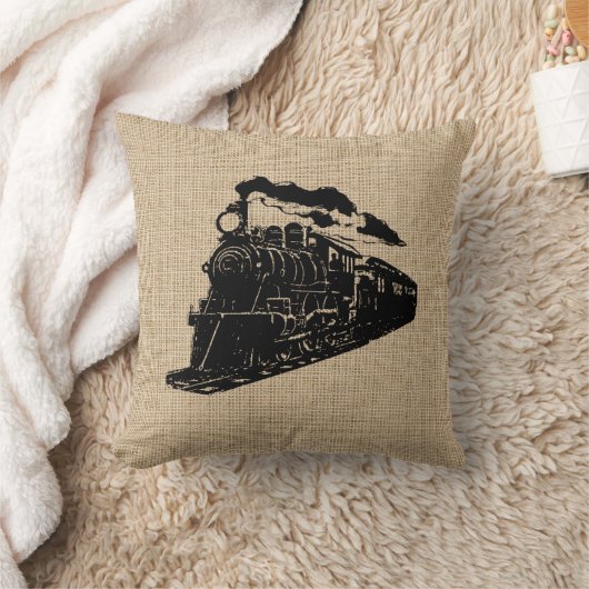 ヴィンテージの列車の枕 クッション (ブランケット)
