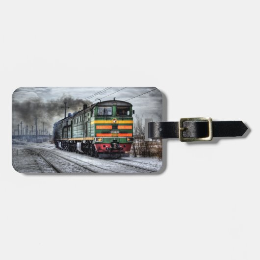 ヴィンテージの列車の荷物のラベル ラゲッジタグ (正面横)