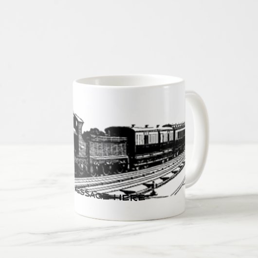 ヴィンテージの列車の蒸気機関車のマグ コーヒーマグカップ (正面右)