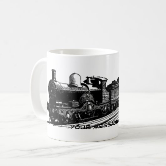ヴィンテージの列車の蒸気機関車のマグ コーヒーマグカップ (正面左)
