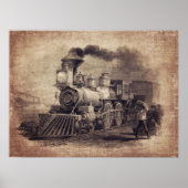 ヴィンテージの列車プリント家具のデコページ ポスター (正面)