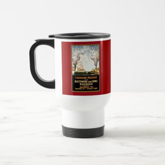 ヴィンテージの列車旅行ポスター芸術 トラベルマグ (左)