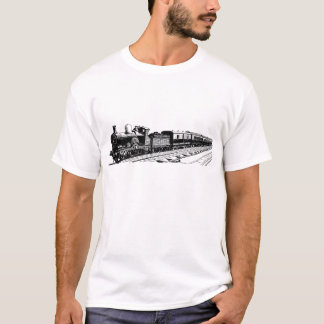 ヴィンテージの列車-黒 Tシャツ