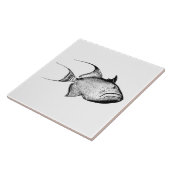 ヴィンテージの制動機の魚の旧式なハワイのプリントのブランク タイル (側面)