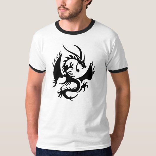 ヴィンテージの刺激を受けたなドラゴンの信号器のティー Tシャツ (正面)