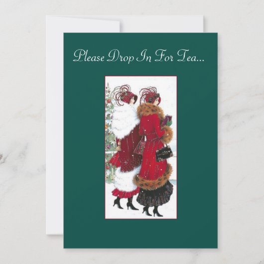ヴィンテージの刺激を受けたな休日のお茶会の招待 招待状 (正面)