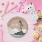 ヴィンテージの刺激を受けたな島のビーチ結婚式 ペーパープレート (パーティー)