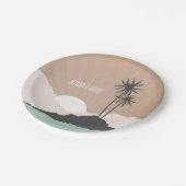 ヴィンテージの刺激を受けたな島のビーチ結婚式 ペーパープレート (アングル)