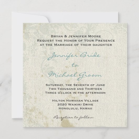 ヴィンテージの刺激を受けたな結婚式招待状 招待状 (正面)