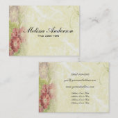 ヴィンテージの刺激を受けたな花柄 名刺 (正面/裏面)