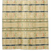 ヴィンテージの刺繍された生地の花のシャワー・カーテン シャワーカーテン (正面)