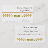 ヴィンテージの刺繍の花のモチーフの事実上の助手 名刺 (正面/裏面)