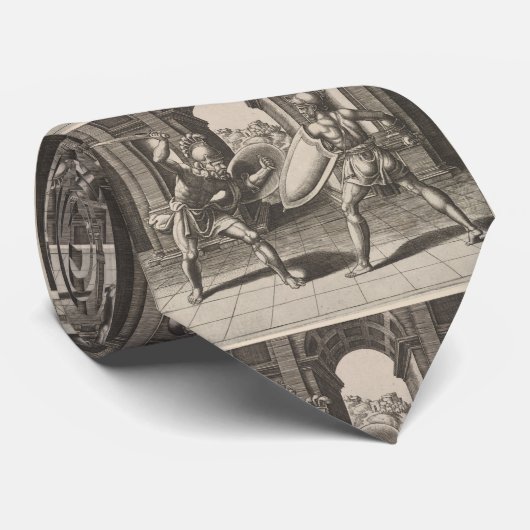 ヴィンテージの剣闘士の剣の戦いのイラストレーション(1560年) ネクタイ (ロール)