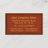 ヴィンテージの劇場のカーテンのダマスク織 名刺 (裏面)