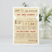 ヴィンテージの劇場チケットの披露宴の挿入物カード エンクロージャーカード (スタンド正面)