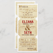 ヴィンテージの劇場チケットの結婚式招待状 招待状 (正面/裏面)