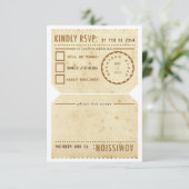 ヴィンテージの劇場チケットRSVPの応答カード 出欠カード (スタンド正面)