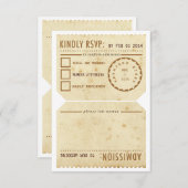 ヴィンテージの劇場チケットRSVPの応答カード 出欠カード (正面/裏面)