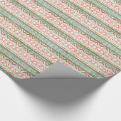 ヴィンテージの動揺してで赤い緑の種族のアステカなパターン ラッピングペーパー (角)